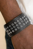 Road Rage - Black - Paparazzi Snap Leather Bracelet Men's Line