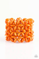 Hawaii Haven - Orange - Paparazzi Wooden Stretchy Bracelet #4816