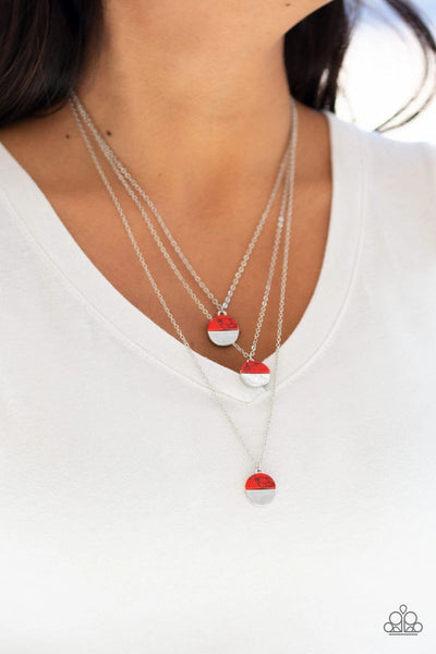 Rural Reconstruction - Red - Paparazzi 3 Tier Necklace #4441