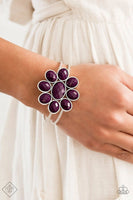 Petal Persuasion - Purple - Paparazzi Hinged Bracelet Fashion Fix #1086 (D)