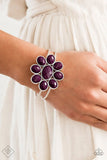 Petal Persuasion - Purple - Paparazzi Hinged Bracelet Fashion Fix #1086 (D)