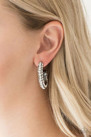 Dont Mind The STARDUST - Black - Paparazzi Hoop Earrings