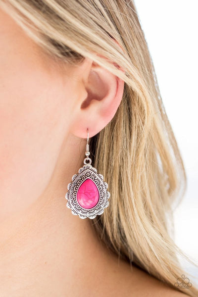 Mesa Mustang - Pink - Paparazzi Earrings