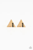 Pyramid Paradise - Black - Paparazzi Post Earrings