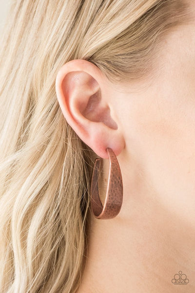 HOOP and Holler - Copper - Paparazzi Hoop Earrings