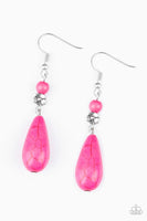 Sandstone Sunflowers - Pink - Paparazzi Earrings