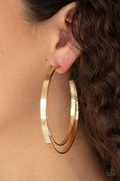 Moon Child Metro - Gold - Paparazzi Hoop Earrings