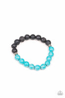 Destiny - Blue - Paparazzi Stretchy Lave Beads Bracelet Men's Line