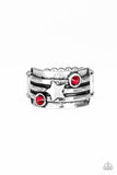 Stars and Stripes - Red - Paparazzi Ring Patriotic #236