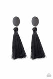 Va Va PLUME - Black - Paparazzi Tassel Earrings