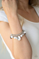 Charming Treasure - White - Paparazzi Stretchy Bracelet
