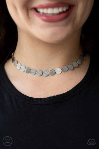 Spot Check - Silver - Paparazzi Choker Necklace #1591 (D)