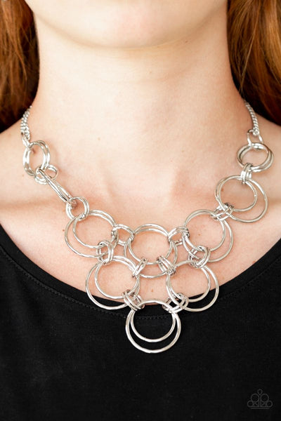 Ringing Off The Hook - Silver - Paparazzi Necklace