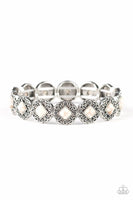 Paparazzi - Desert Dilemma - White Stretchy Bracelet #376 (D)