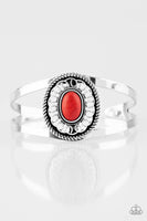 Paparazzi - Deep In The TUMBLEWEEDS" - Red Cuff Bracelet #1489