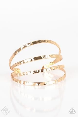 Get Used to Grit - Gold - Paparazzi Cuff Bracelet