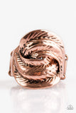 Feathers Will Fly - Copper - Paparazzi Feather Ring #3781