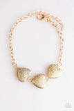 Paparazzi - Hard Hearted - Gold Clasp Bracelet #1802