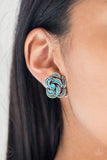 Garden Glitter - Blue - Paparazzi Clip-on Earrings