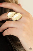 Fabulously Folded - Brass - Paparazzi Ring