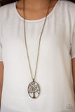 Well-Rooted - Brass - Paparazzi Tree Necklace