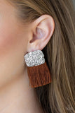 Plume Bloom - Brown - Paparazzi Tassel Fringe Earrings