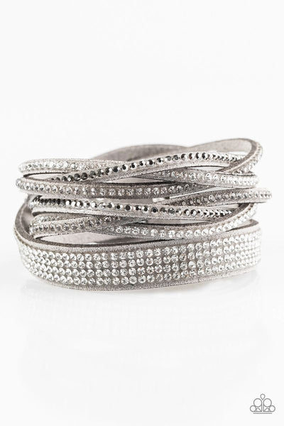 Taking Care Of Business - Silver - Paparazzi Snap Double Wrap Bracelet
