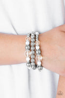 Malibu Marina - White - Paparazzi Stretchy Bracelet #1352