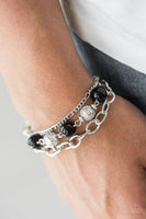 Paparazzi - Vintage Variety - Black Clasp Bracelet