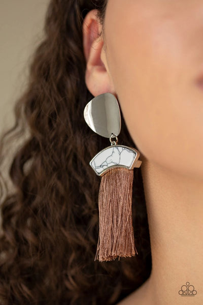 Paparazzi - Insta Inca - Brown Post Earrings #4078 (D)
