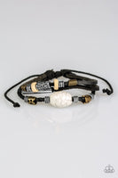 Across The Globe - Black - Paparazzi Sliding Knot Cord Bracelet #413(D)
