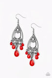 Fashion Flirt - Red - Paparazzi Earrings #5000 (D)