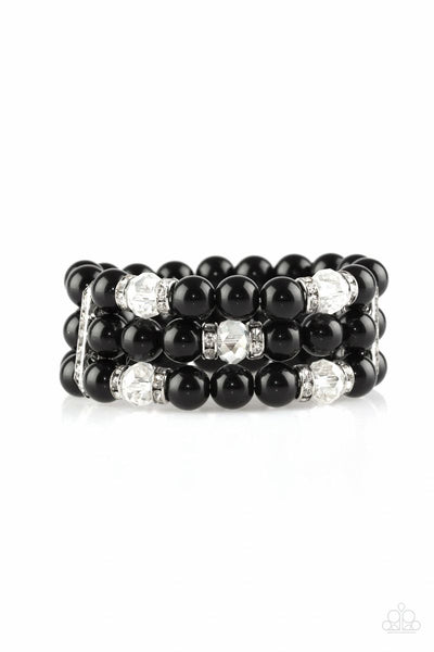 Undeniably Dapper - Black - Paparazzi Stretchy Bracelet