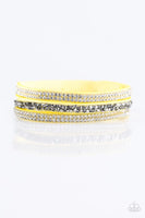 Paparazzi - Mega Glam - Yellow Snap Bracelet