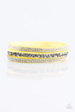 Paparazzi - Mega Glam - Yellow Snap Bracelet