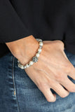 Paparazzi - Twinkling Timelessness - White Stretchy Bracelet #3809 (D)