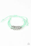 Paparazzi "Without Skipping A BEAD" - Green Sliding Knot Cord Bracelet #3410 (D)