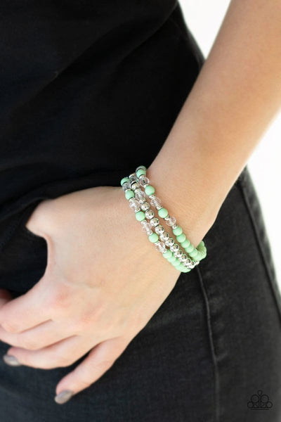 Paparazzi "Irresistibly Irresistible" - Green Bracelet Stretchy
