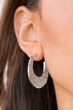 Paparazzi - Country Cobblestone - Silver Hoop Earrings #1890