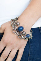 Paparazzi - Mega Malibu - Blue Clasp Bracelet #1370 (D)
