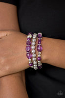 Malibu Marina - Purple - Paparazzi Stretchy Bracelet #2321 (D)