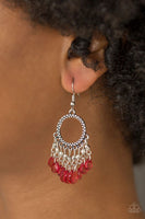 Paradise Palace - Red - Paparazzi Earrings #4520 (D)