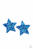 Star-Spangled Superstar - Blue - Paparazzi Hair Clip Patriotic