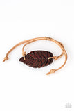 Forest Forager - Brown - Paparazzi Leaf Sliding Knot Cord Bracelet