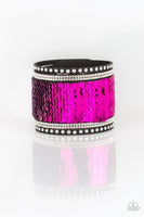 Paparazzi - MERMAIDS Have More Fun - Pink to Silver Sequins Bracelet