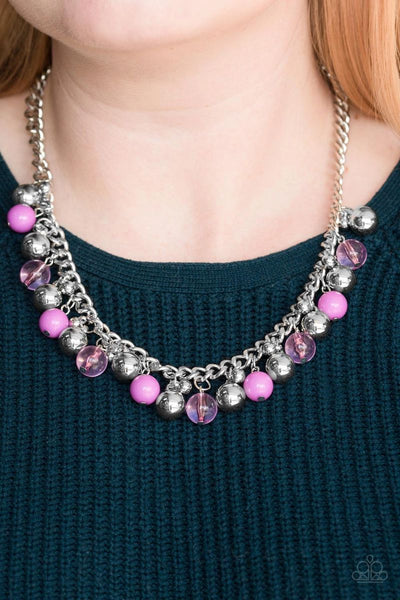 Paparazzi - Keep A GLOW Profile - Purple Necklace #4207 (D)