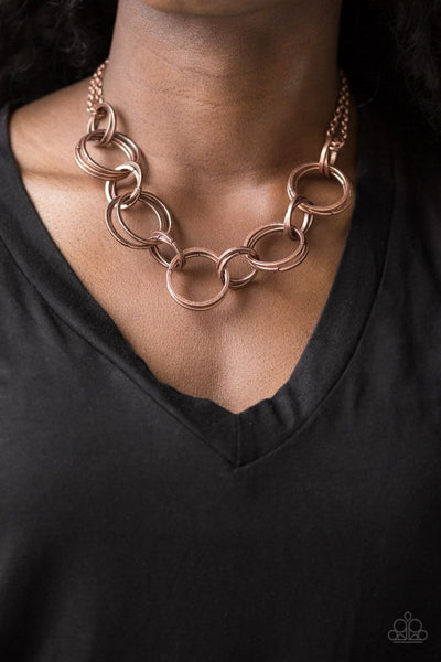 ump Into The Ring - Copper - Paparazzi Necklace