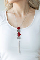 STRIPE Up a Conversation - Red - Paparazzi Necklace