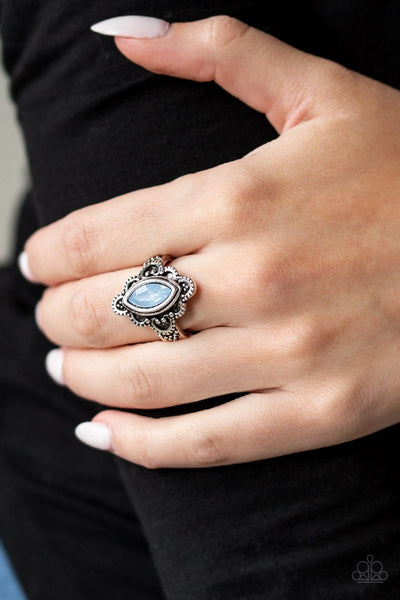 Glass Half-COLORFUL - Blue - Paparazzi Ring