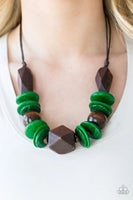 Pacific Paradise - Green - Paparazzi Wood Necklace #2322 (D)